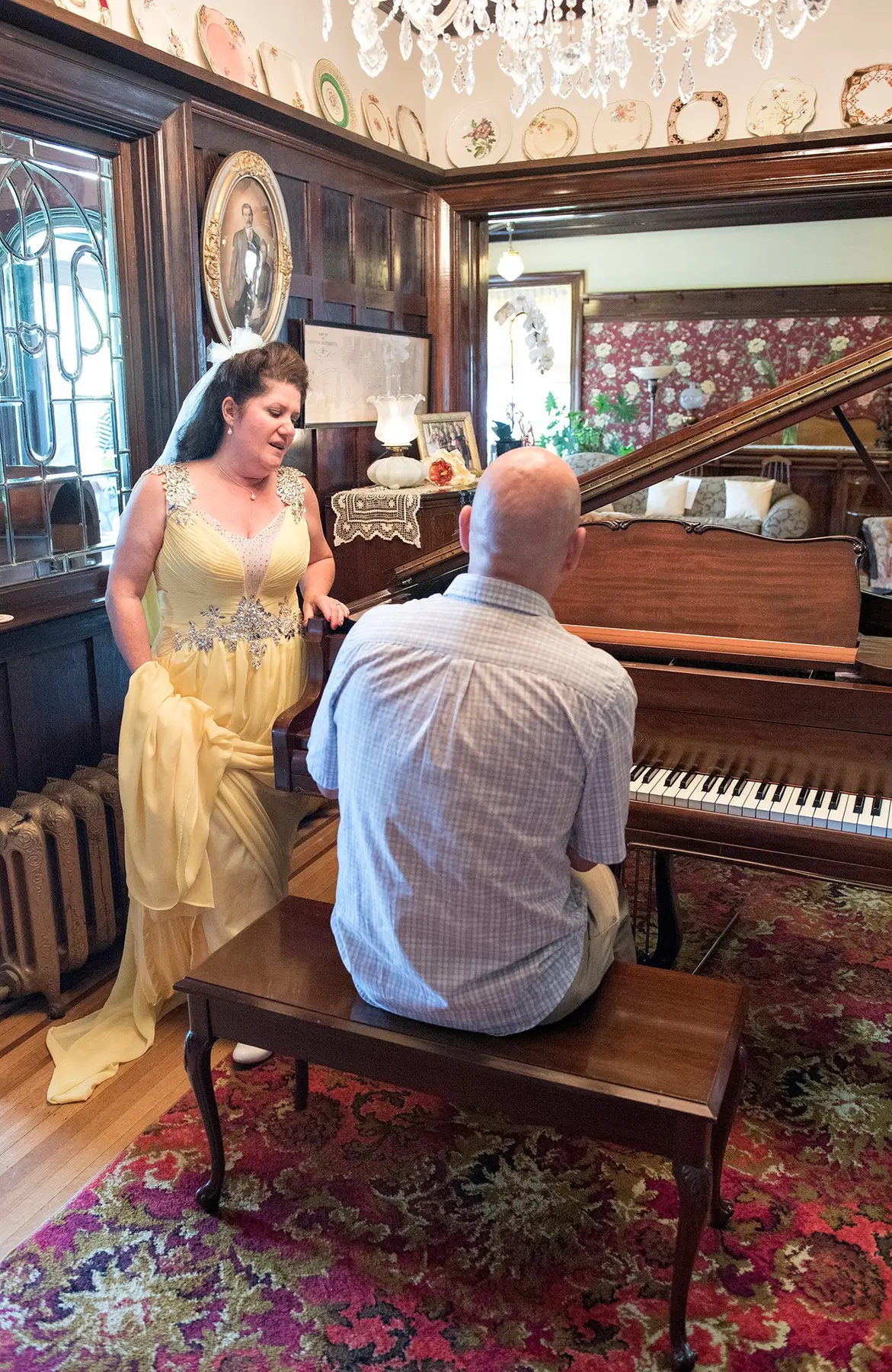 Paul accompanying a vocalist at the grand piano